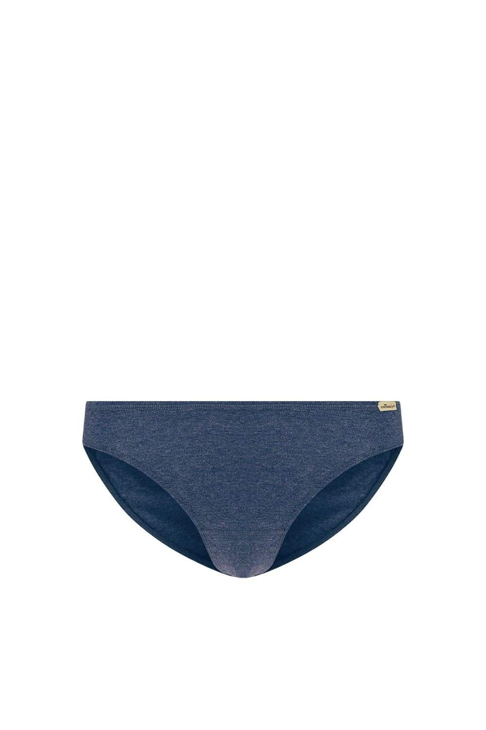 marineblauer Damenslip aus bio Baumwolle (kbA) und Elasthan, Freisteller von vorne
