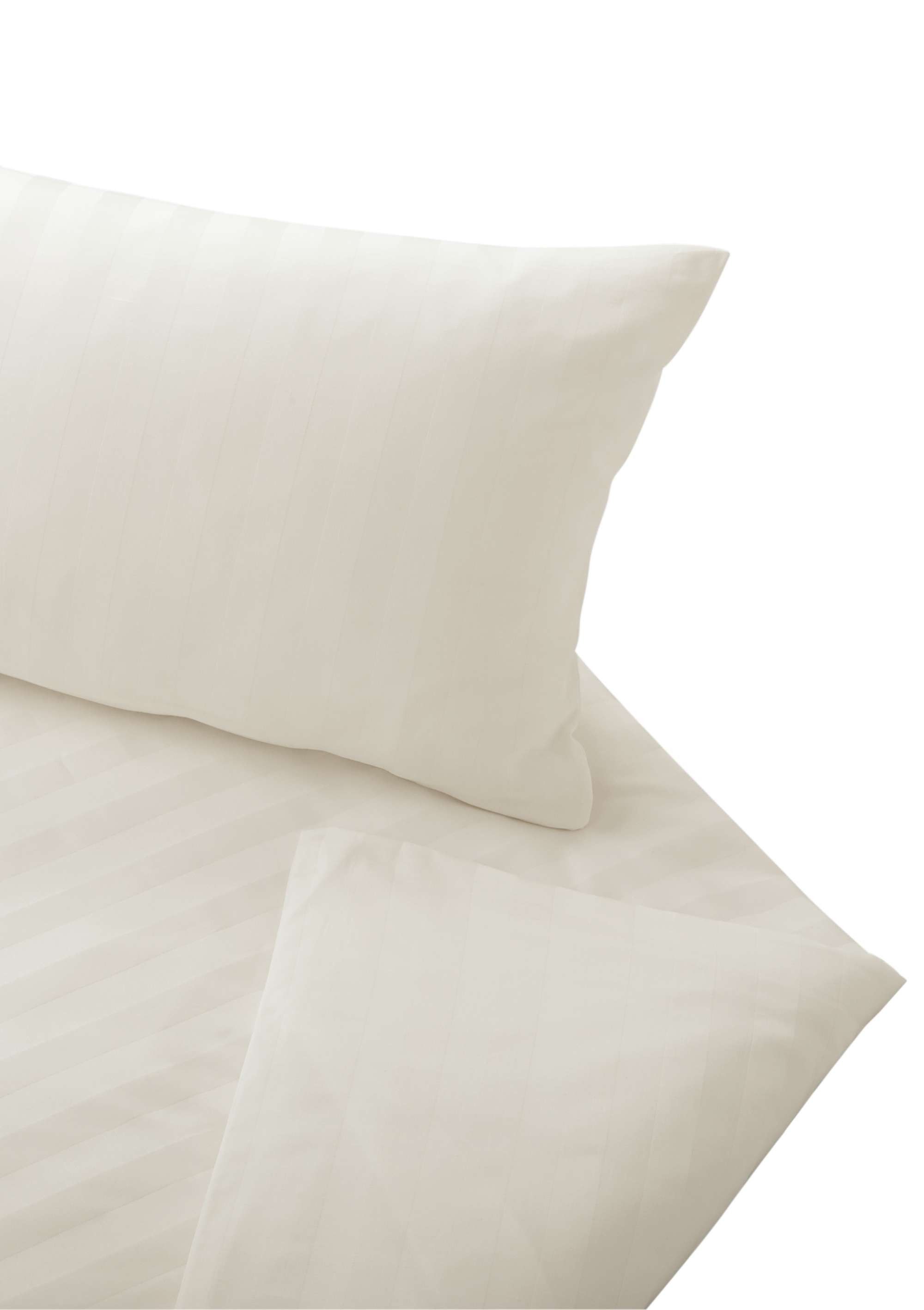 Bettwäsche in naturweiß mit Streifen aus bio Baumwolle (kbA), Freisteller