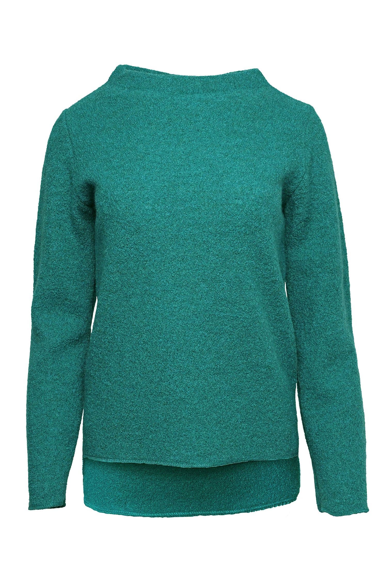 Türkiser Pulli aus bio Wolle (kbT), Freisteller