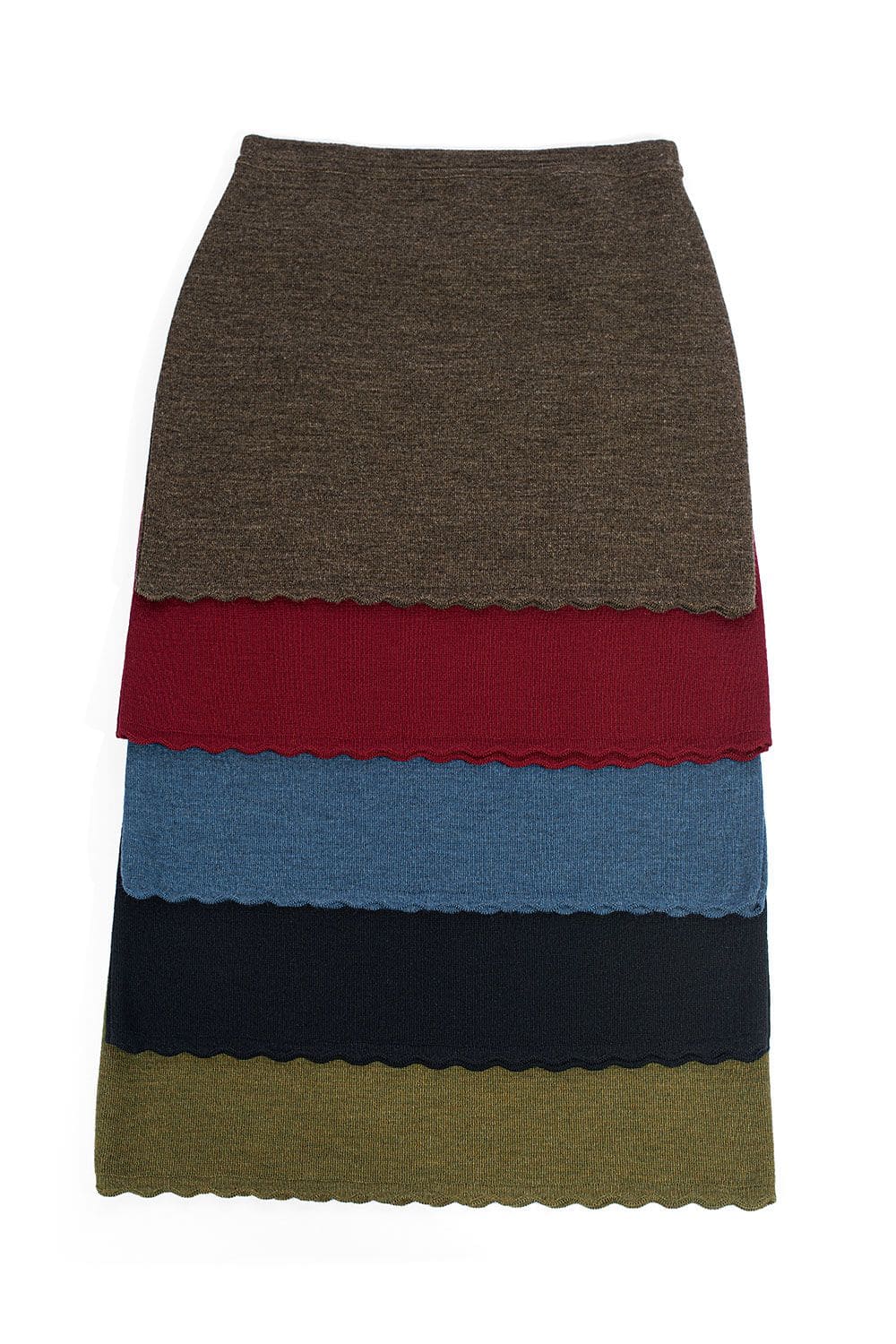 Kurzrock Finkhof Kurzröcke aus bio Wolle (kbT) in verschiedenen Farben liegen ordentlich übereinander