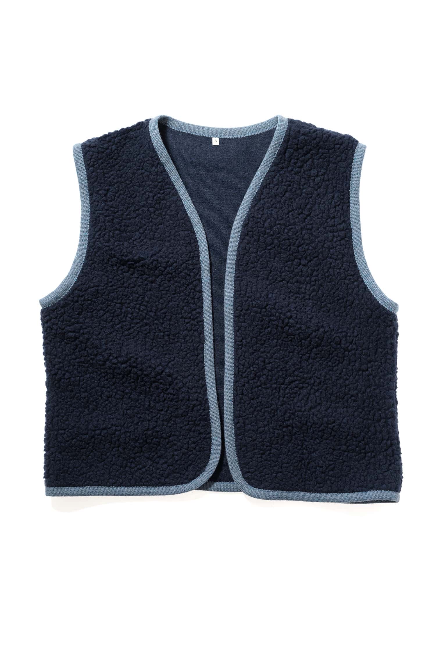 Wollplüsch-Damen-Weste marine Gr. S