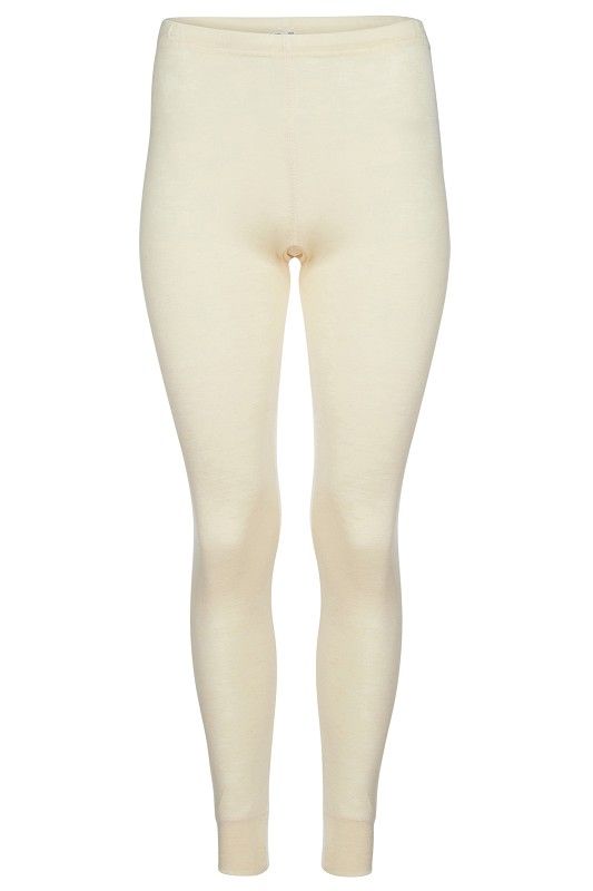 naturweiße lange Wolle Seide Unterhose aus bio Wolle (kbT) und Seide, Freisteller