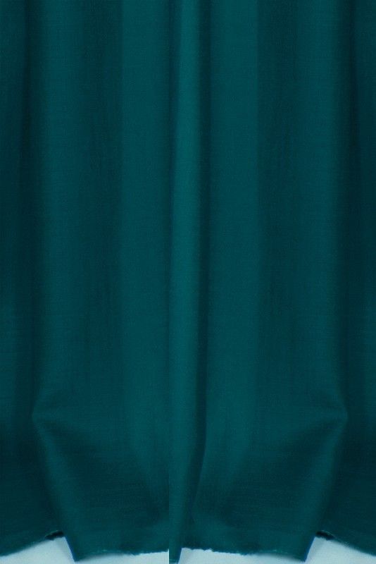 petrolblauer Wollmouselinestoff aus bio Wolle (kbT)