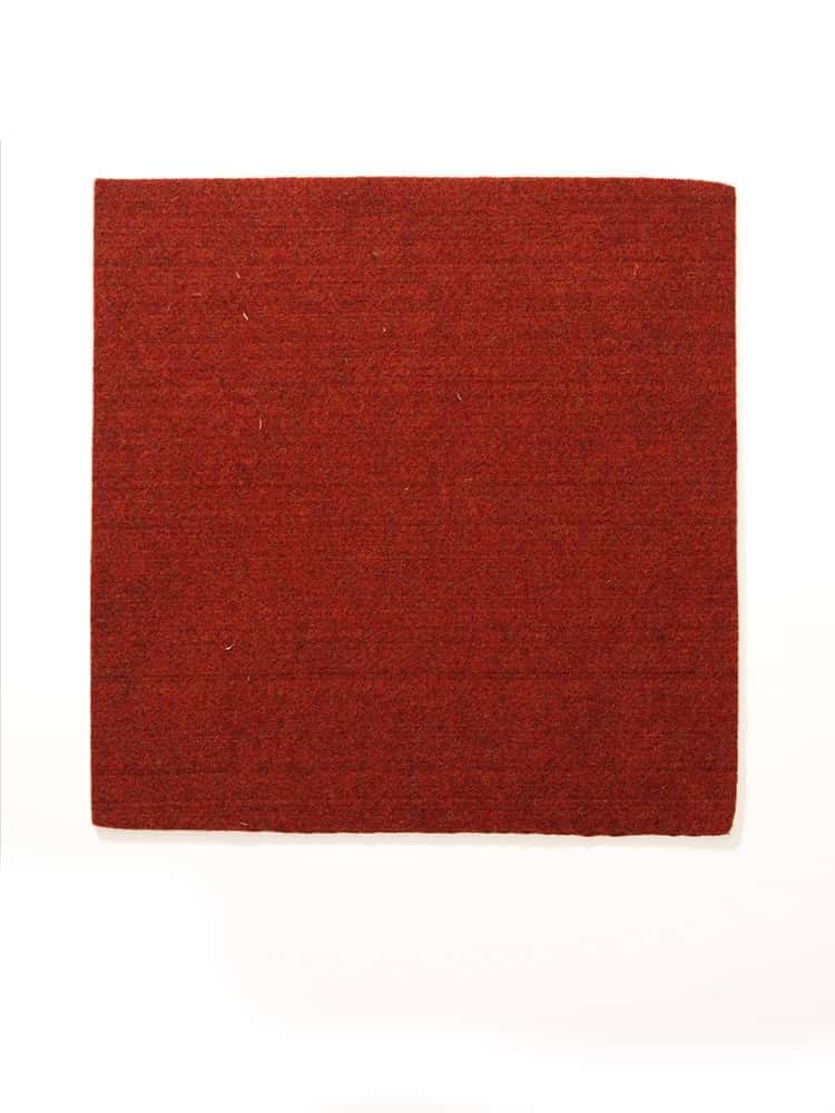 eckige Finkhof-Sitzauflage in orange rot aus bio Wolle (kbT), Freisteller