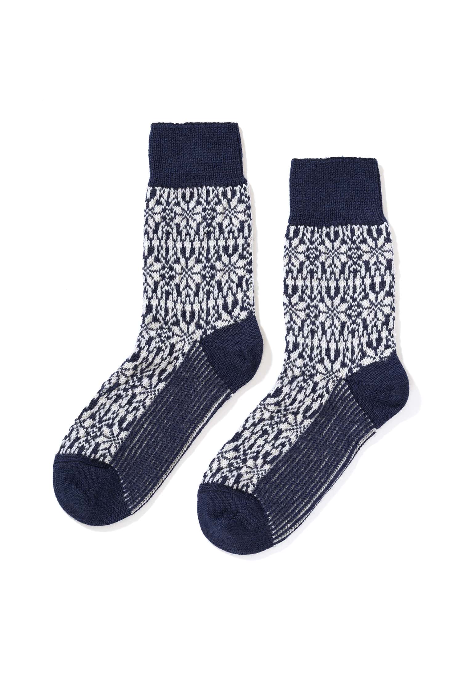 Norwegersocken Stern aus reiner Bio-Schurwolle