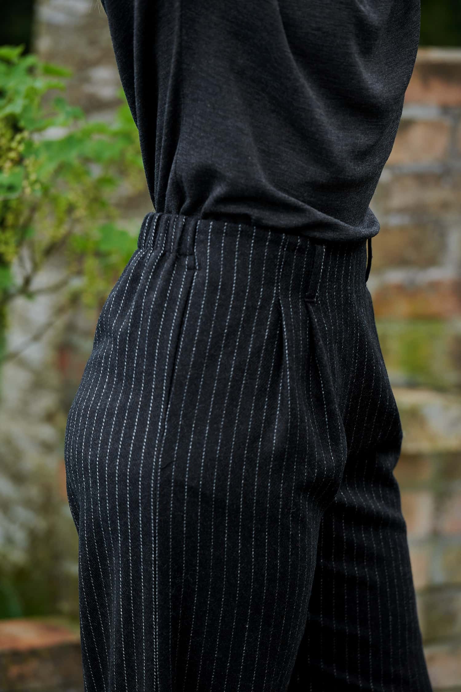 Damen-Wollhose Nadelstreifen aus reiner Bio-Schurwolle