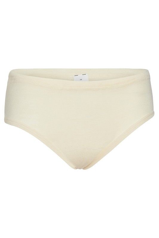 naturweißer Slip aus bio Wolle (kbT) und Seide, Freisteller von vorne