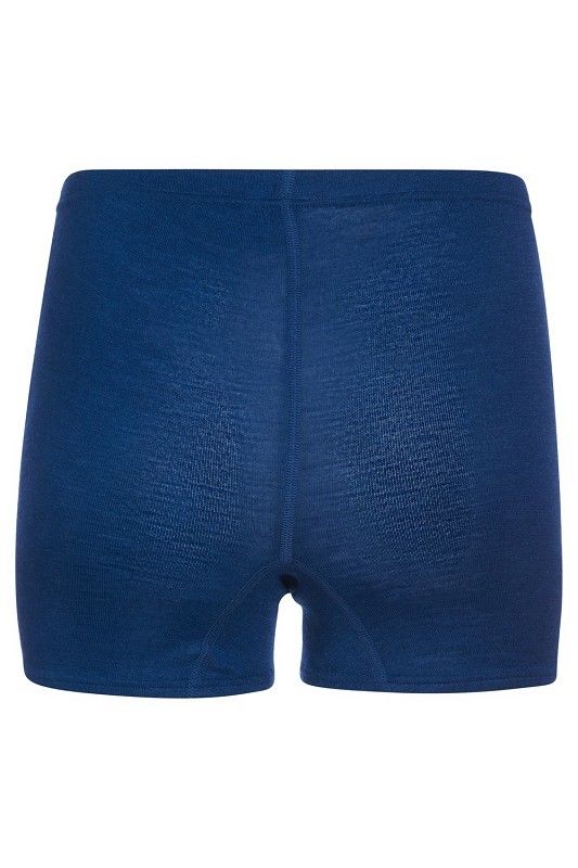 dunkelblaue Unterhose aus bio Wolle (kbT) und Seide, Freisteller von hinten