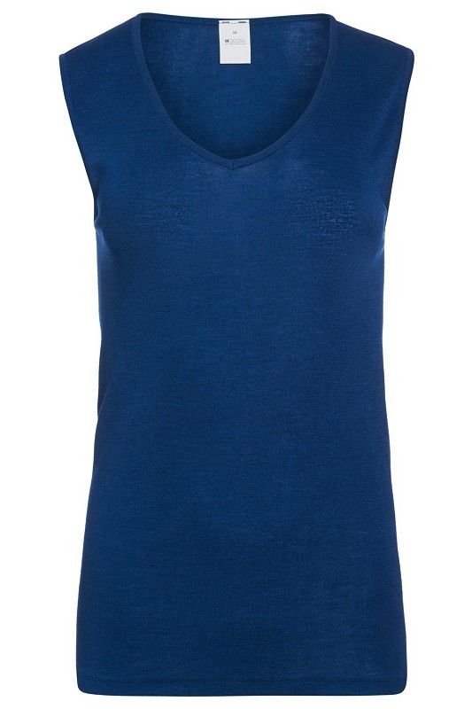 dunkelblaues Achselhemd aus bio Wolle (kbT) und Seide, Freisteller