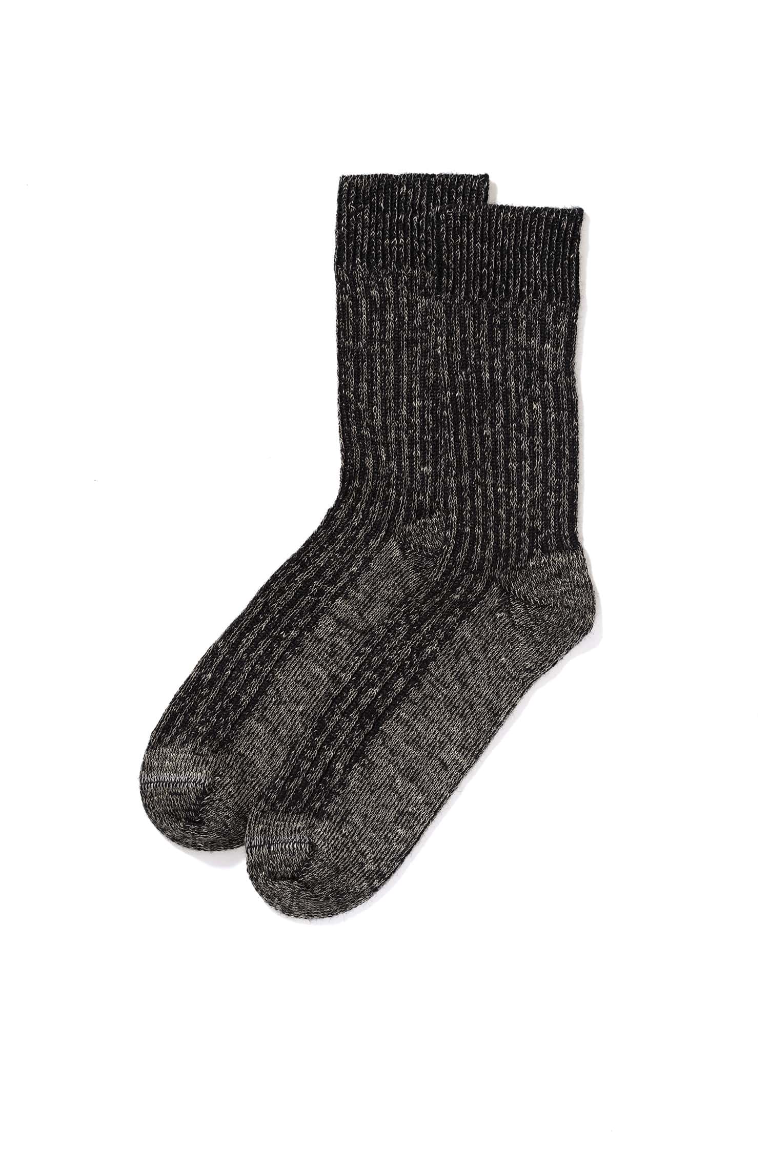 Wolle-Leinen-Socken graumeliert aus Bio-Schurwolle