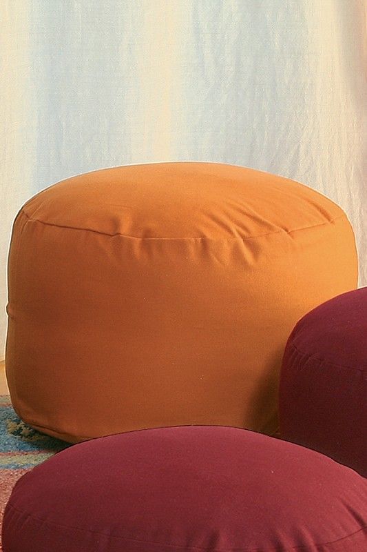 großes oranges Finkhof Sitzkissen aus bio Wolle (kbT), Baumwolle (kbA) und Naturkautschuk