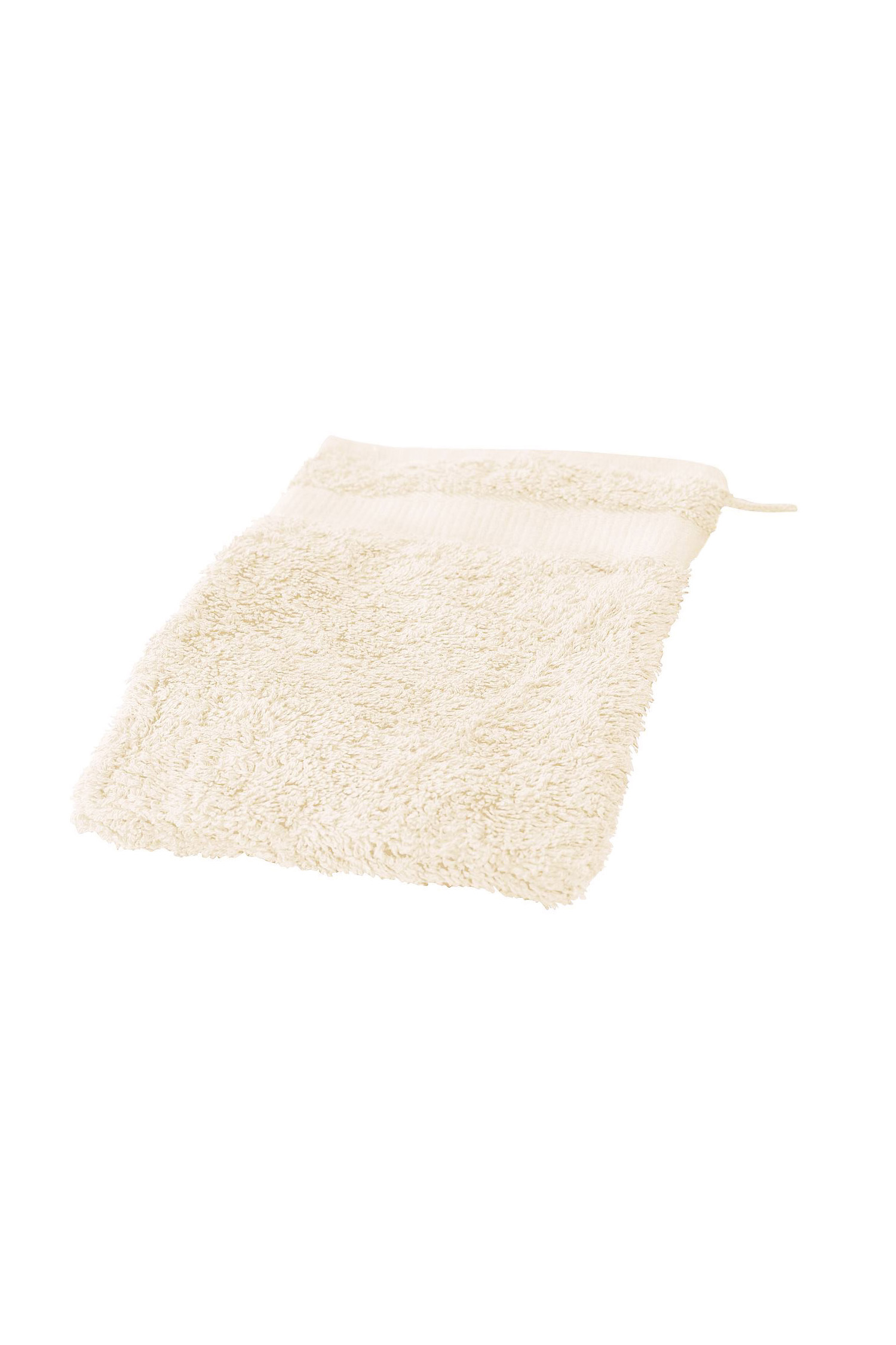 naturweißer Waschhandschuh aus bio Baumwolle (kbA), Freisteller