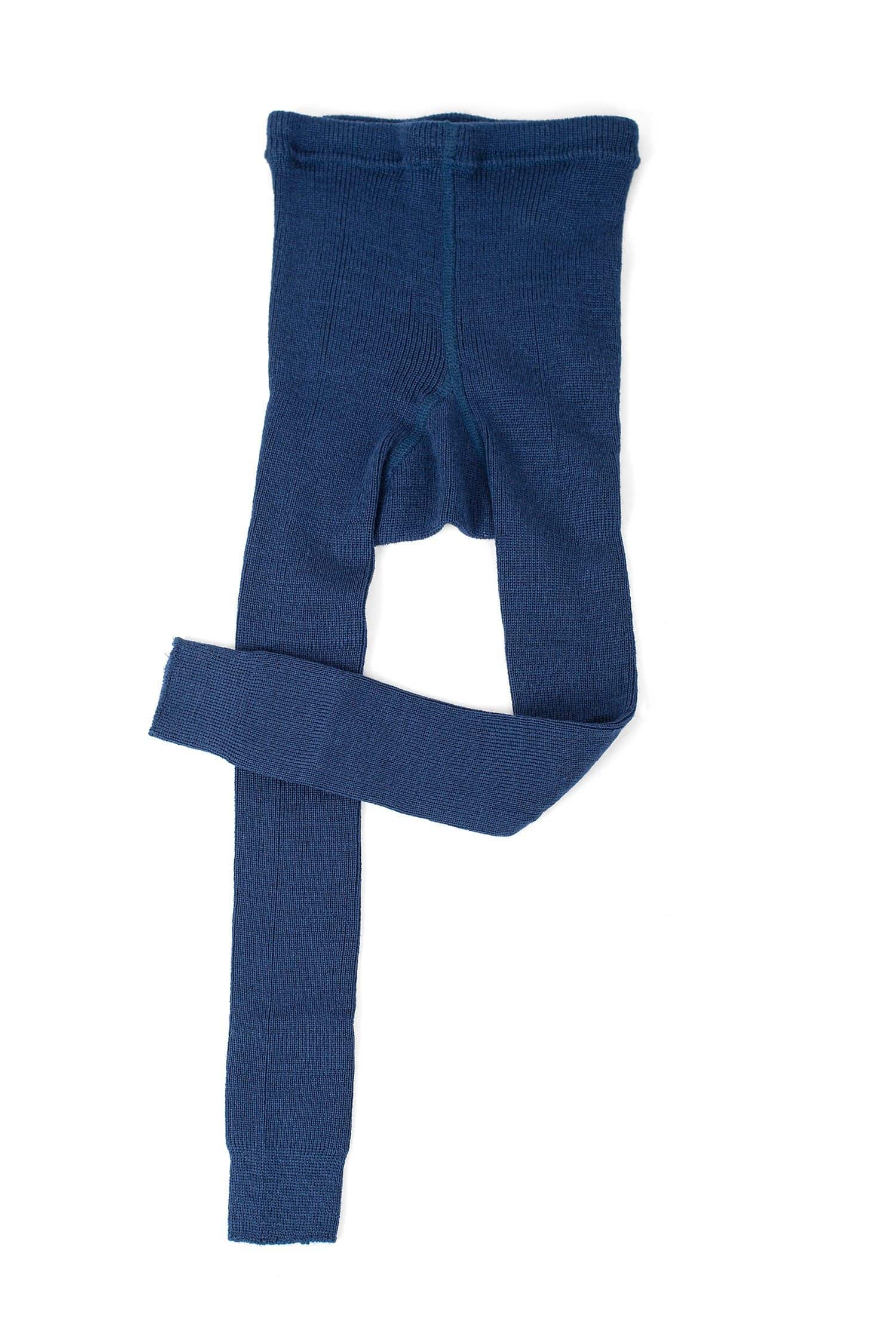 marineblaue Woll-Leggings aus bio Wolle (kbT), Freisteller von vorne
