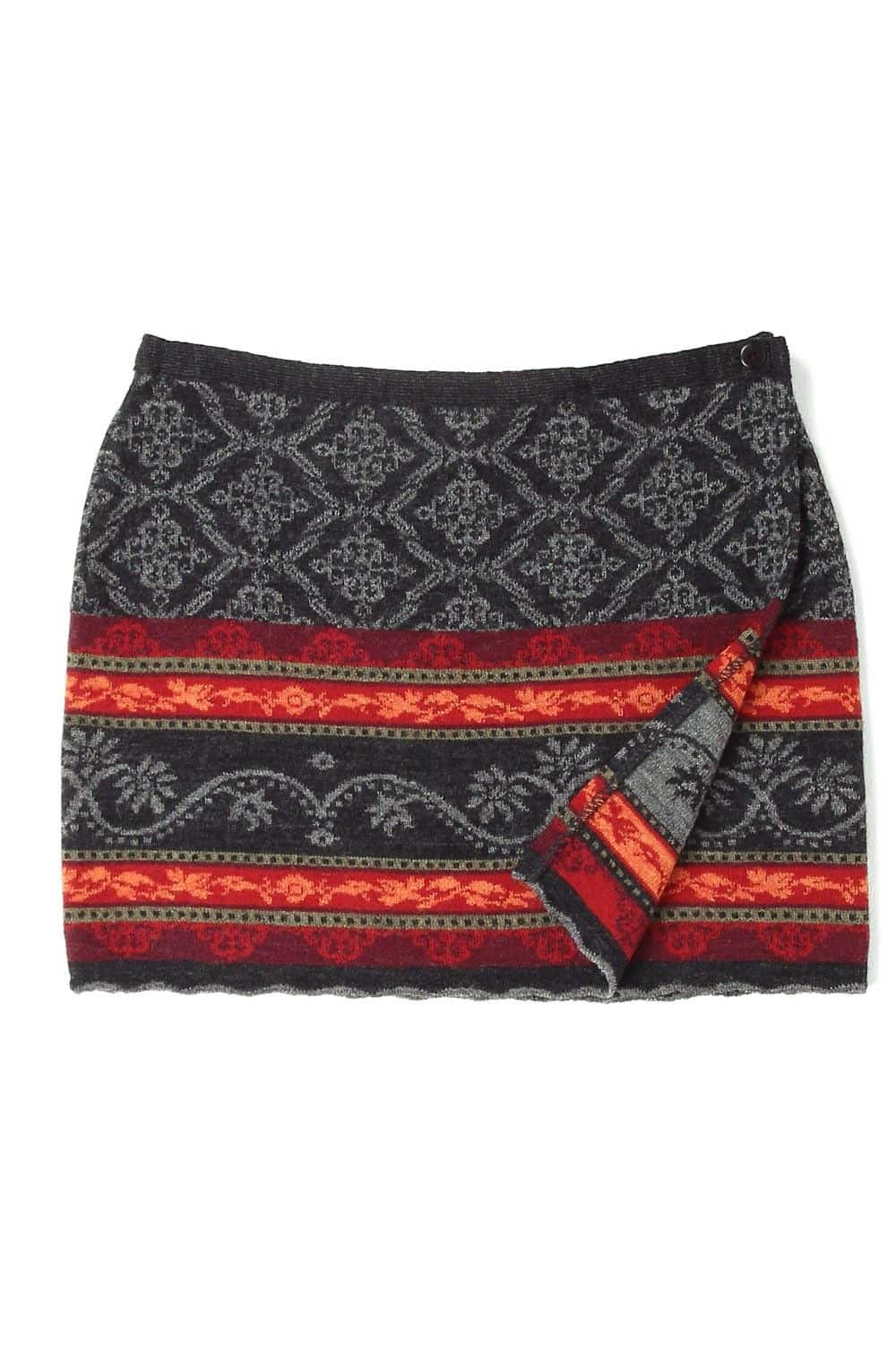 rot grau gemusterten Cacheur Gewitter aus bio Wolle (kbT), Freisteller