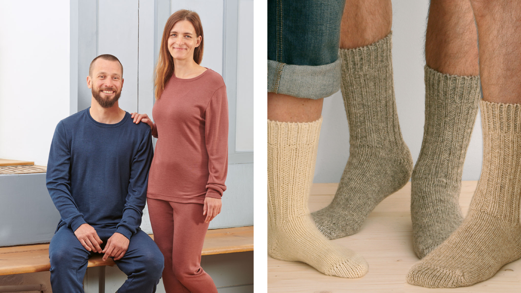 Finkhof-Plaid aus regionaler süddeutscher Bio-Schurwolle siena 140 x 200