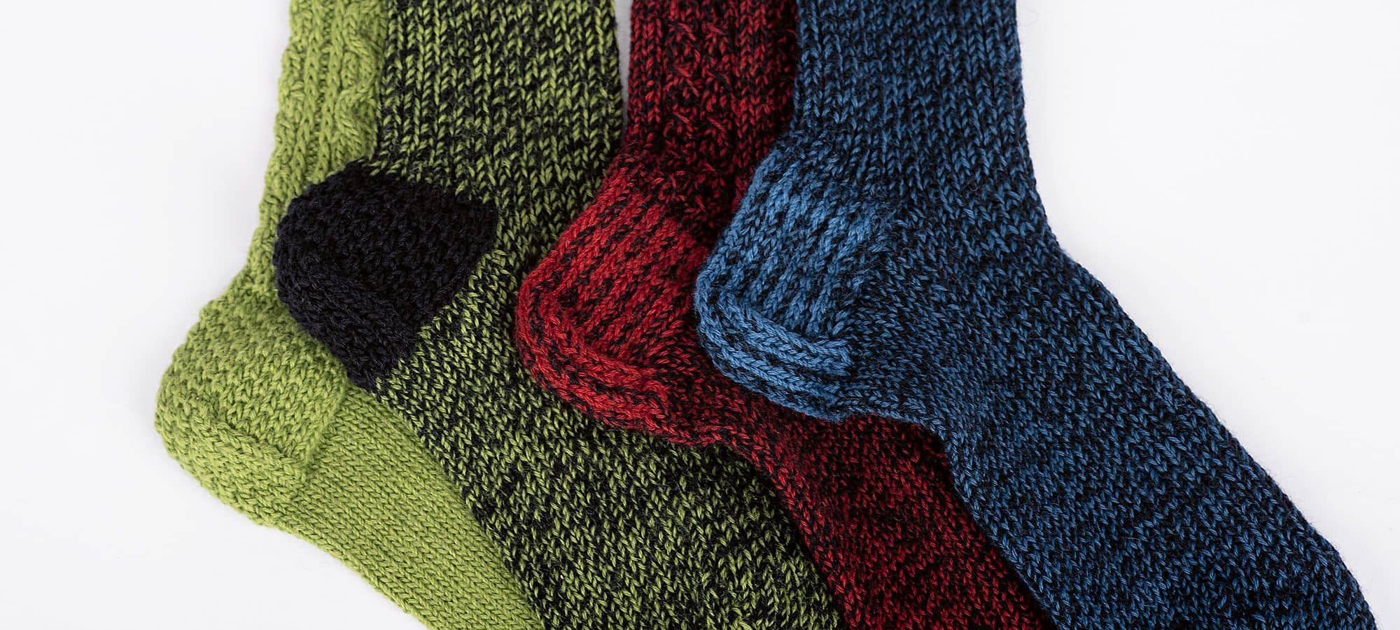 Strickanleitung verstärkte Ferse Nahaufnahme von Stricksocken mit verstärkter Ferse