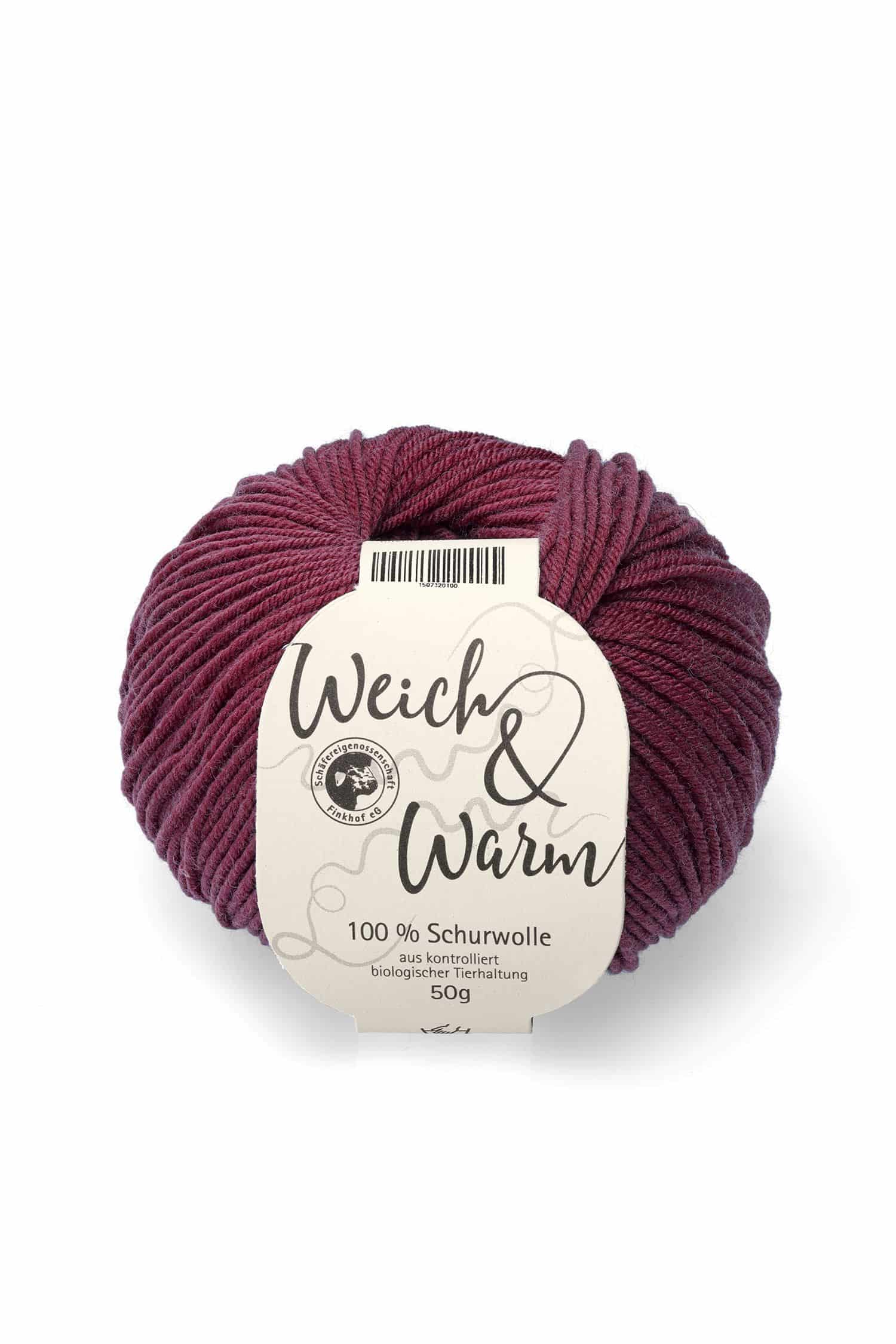 Finkhof Merinowolle Weich&Warm in weinrot aus bio Wolle (kbT), Freisteller