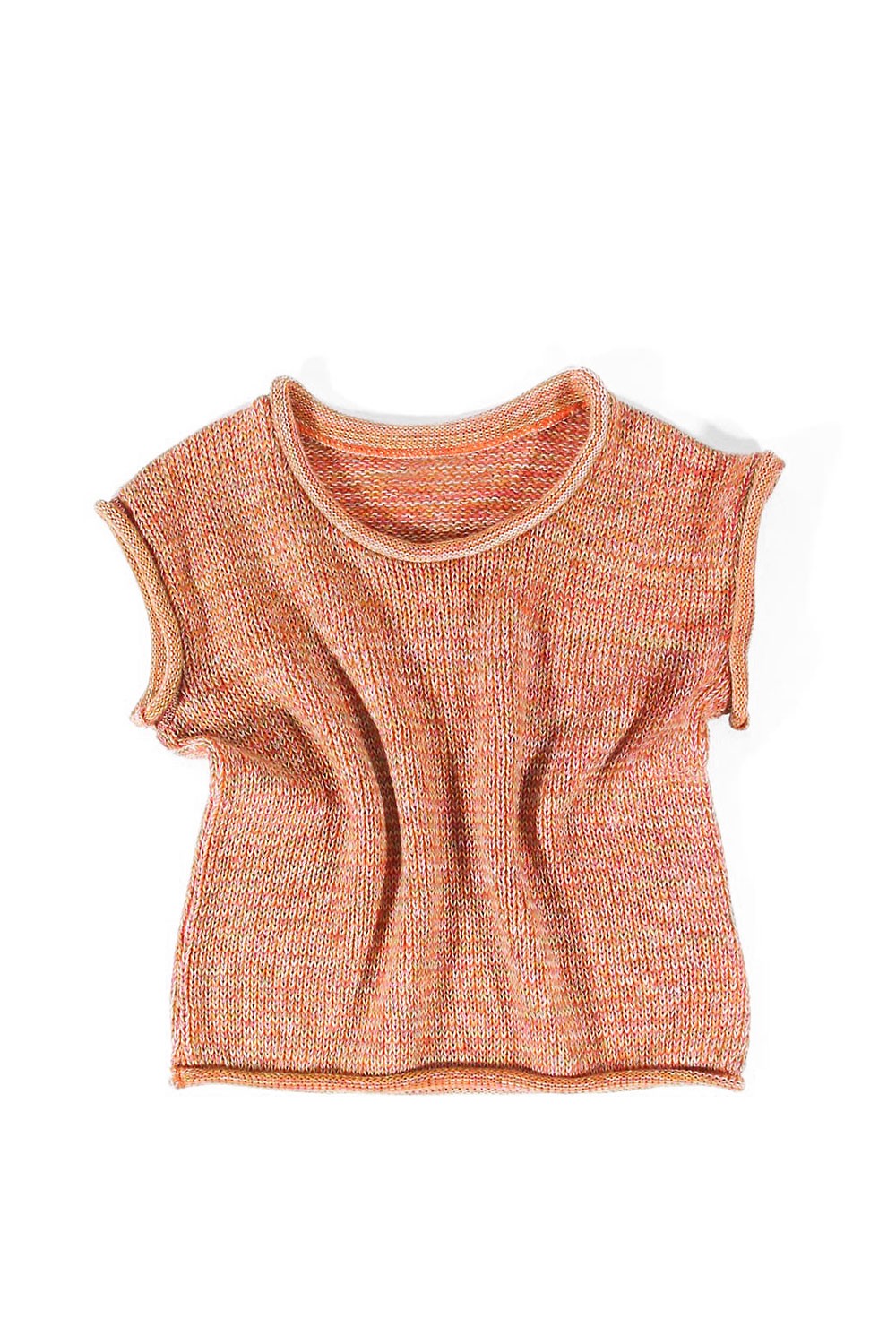 orangemelierter Pullunder aus bio Wolle (kbT), Freisteller