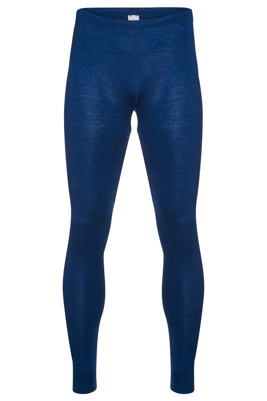 dunkelblaue lange Unterhose für Mnner aus bio Wolle (kbT) und Seide, Freisteller