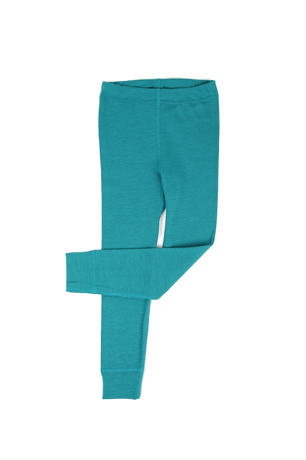 türkise lange Unterhose aus bio Wolle (kbT) und Seide, Freisteller