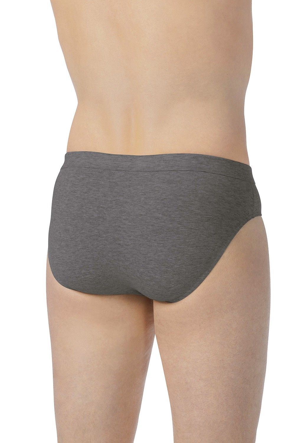 Rückansicht von Model mit anthrazitgrauem Slip aus bio Baumwolle (kbA) und Elasthan