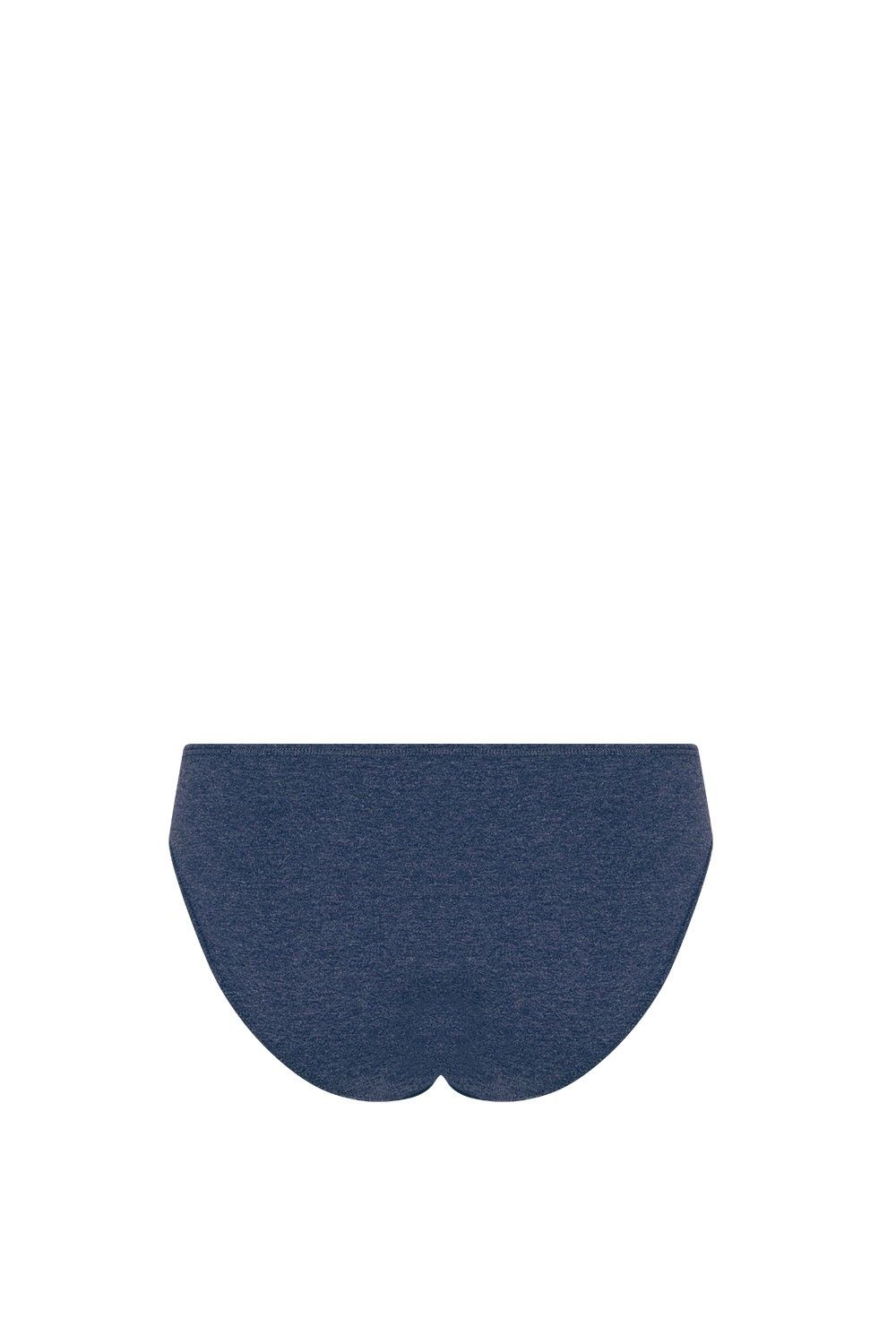 marineblauer Damenslip aus bio Baumwolle (kbA) und Elasthan, Freisteller von hinten
