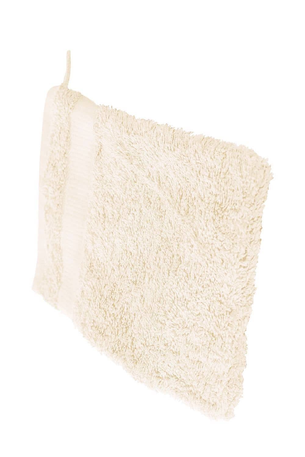 naturweißer Waschhandschuh aus bio Baumwolle (kbA), Freisteller