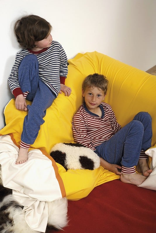 Kinder-Schlafanzug Pulli blau/weiß Gr. 116