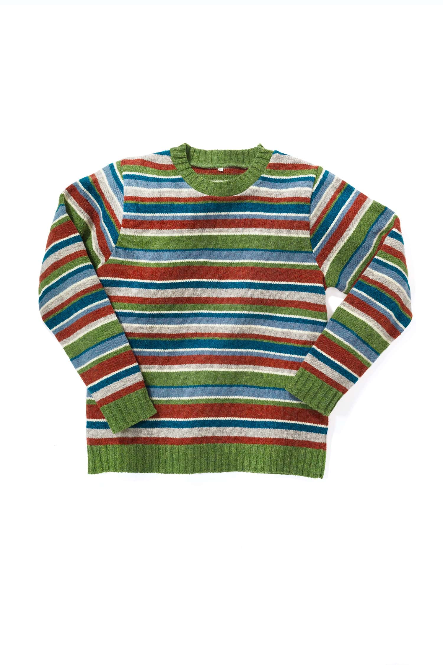 Finkhof-Wollpullover gestreift unisex bunt Gr. L aus reiner Bio-Schurwolle