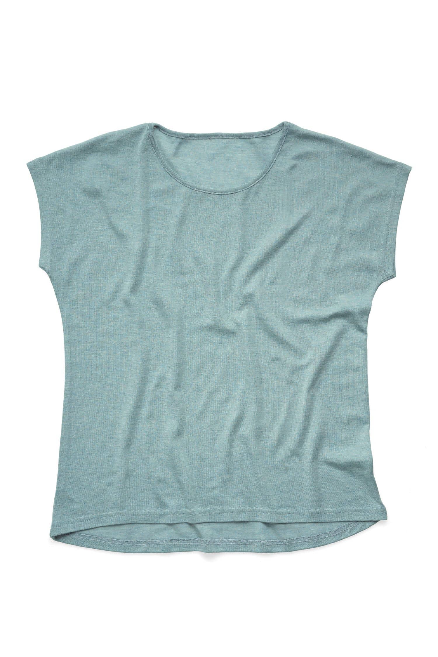 pastellblaues oversize Shirt aus bio Wolle (kbT) und Seide, Freisteller