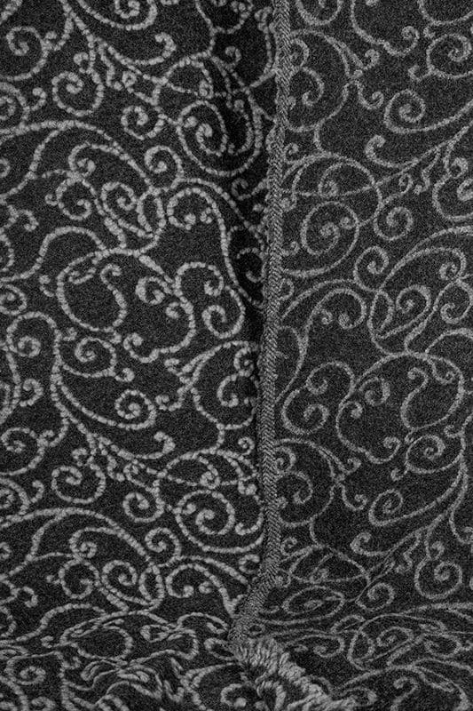 Stoffbahn aus Strickstoff mit Muster in schwarz grau aus bio Wolle (kbT) und bio Baumwolle (kbA)