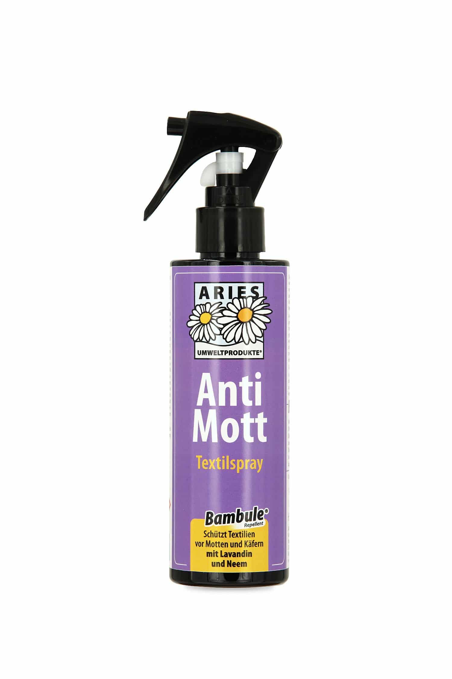 Aries Anti Mott Textilspray in 200ml Sprühflasche, Freisteller