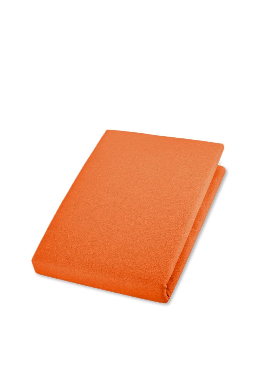 Biberspannlaken orange 100 x 200 cm gefaltetes oranges Biber-Spannbettlaken aus bio Baumwolle (kbA), Freisteller