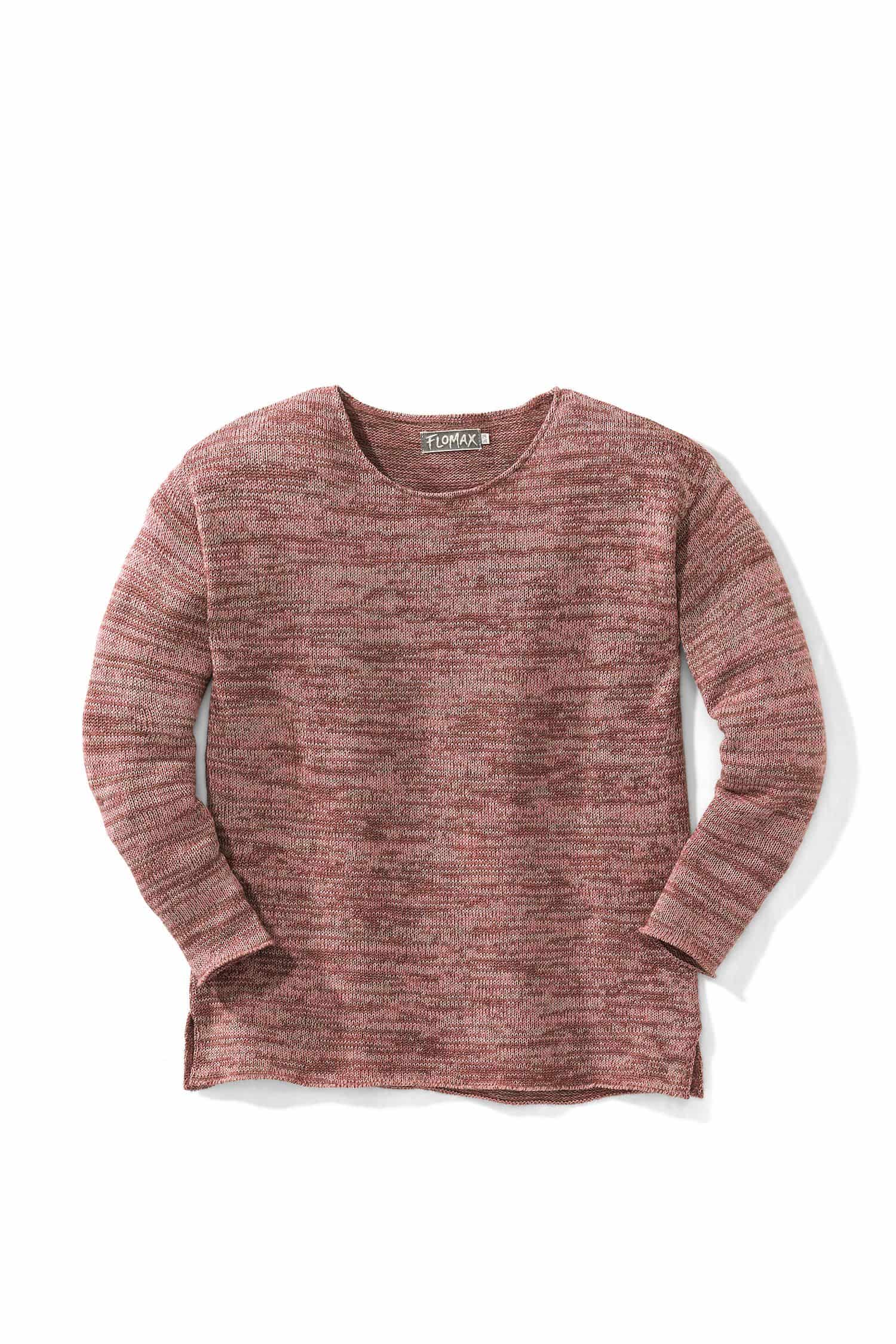 Oversize Strickpullover in rosenholz aus bio Baumwolle (kbT) und bio Wolle (kbT), Freisteller von vorne