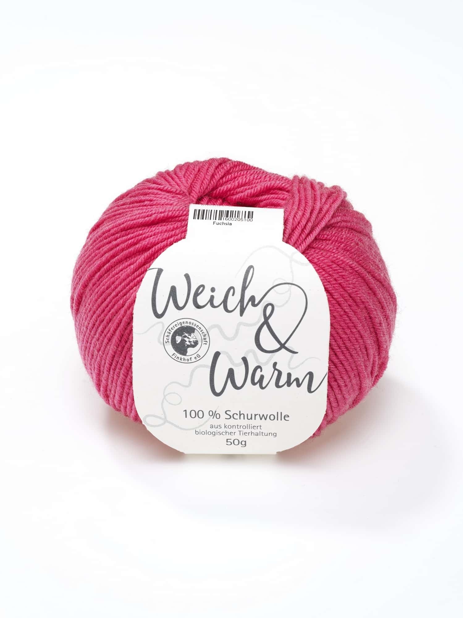 Merinowolle Weich & Warm fuchsia Fuchsiafarbene Merinowolle Weich und warm vom Finkhof aus Bio-Wolle, Freisteller