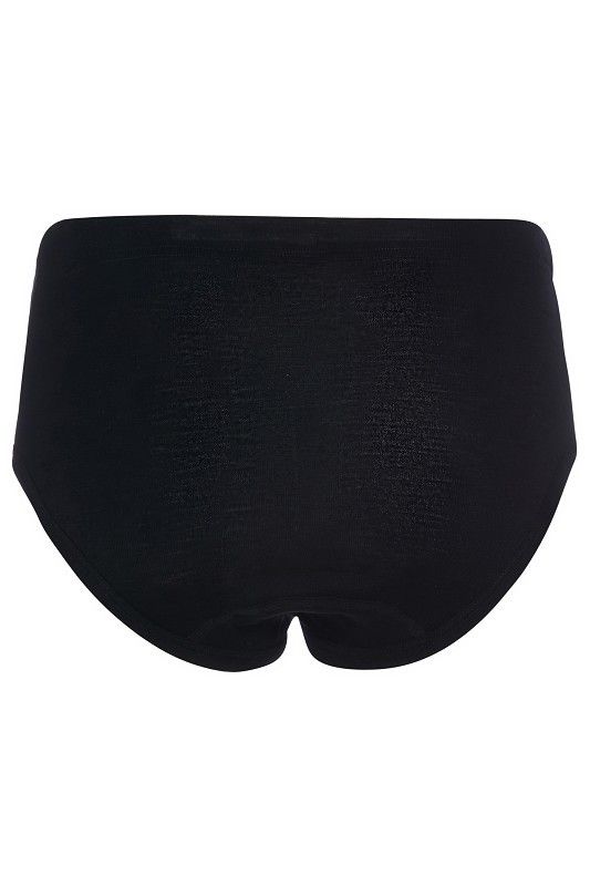 schwarzer Slip aus bio Wolle (kbT) und Seide, Freisteller von hinten