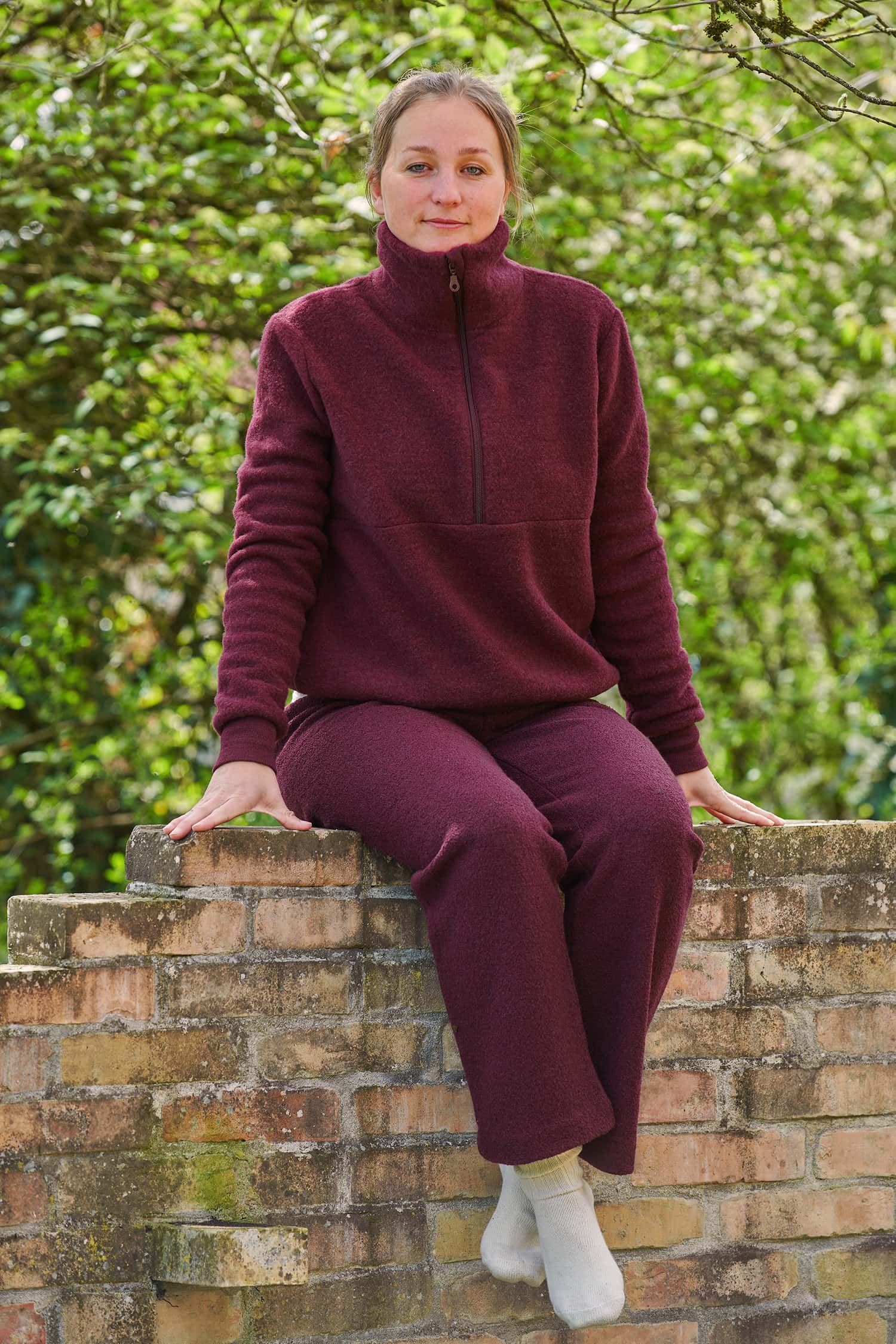 Wollfleece-Damen-Schlupfpullover aus reiner Bio-Schurwolle Wollfleece-Damen-Schlupfpullover aus reiner Bio-Schurwolle