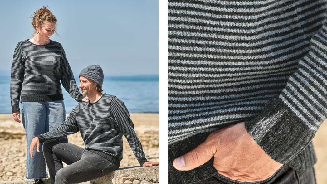 Finkhof Unisex Streifenpullover aus Bio-Schurwolle IVN Best