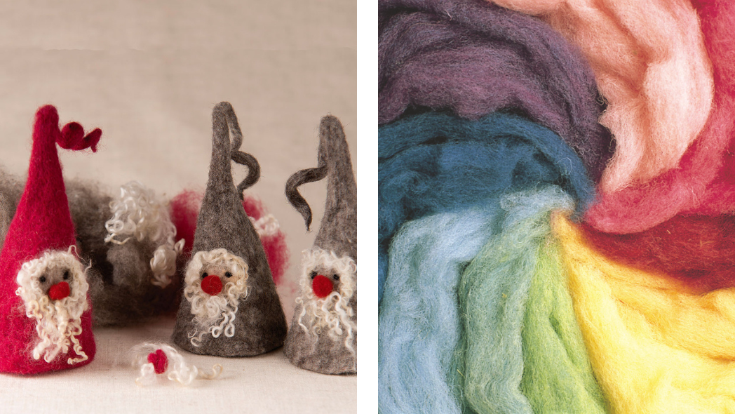 Finkhof Bio Märchenwolle in 10 Farben und gefilzte Zwerge