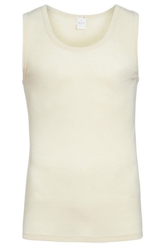 naturweißes Herren Achselhemd aus bio Schurwolle (kbT), Freisteller