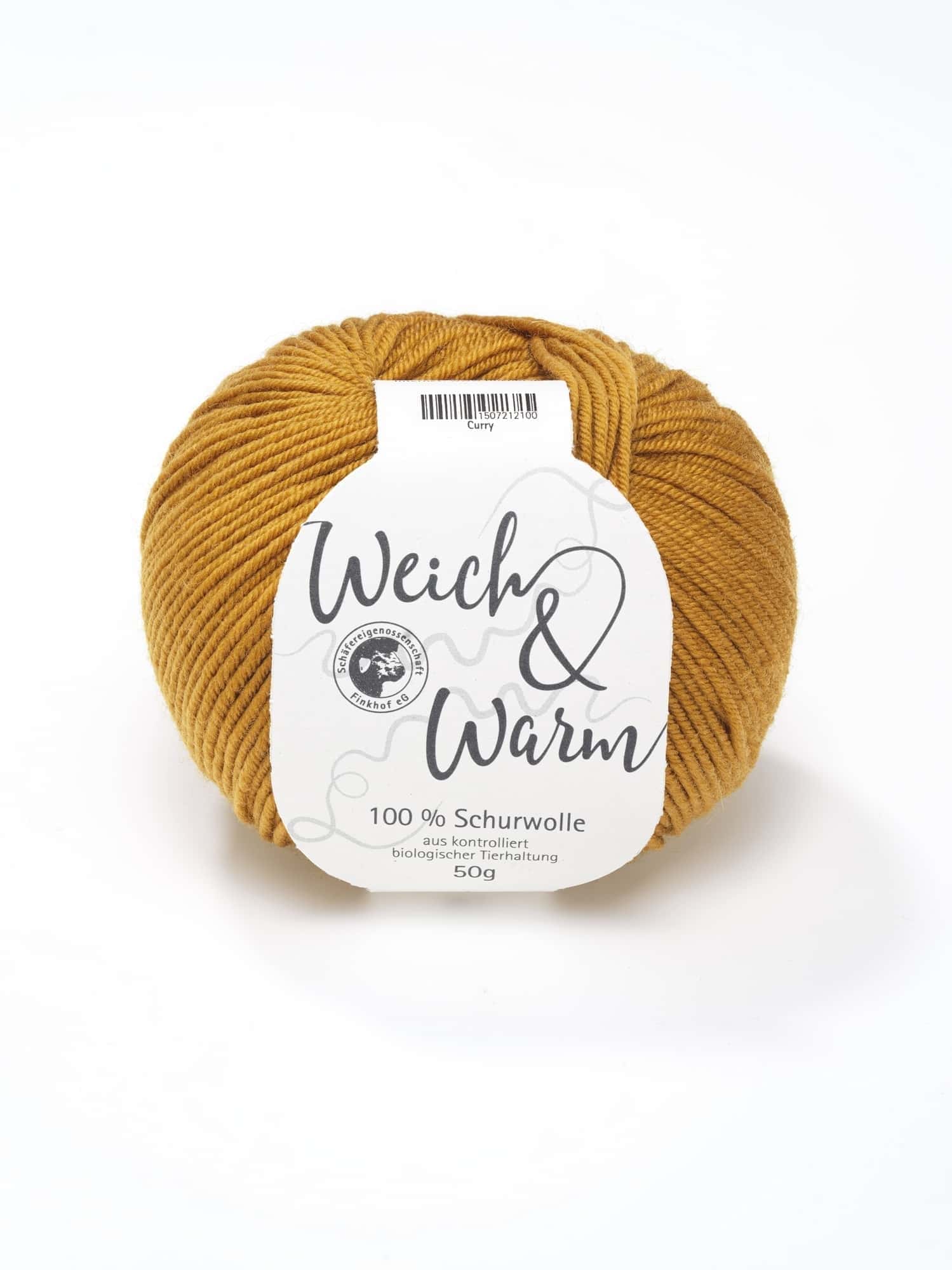 Merinowolle Weich & Warm curry Currygelbe Merinowolle weich und warm aus Bio-Wolle vom Finkhof, Freisteller