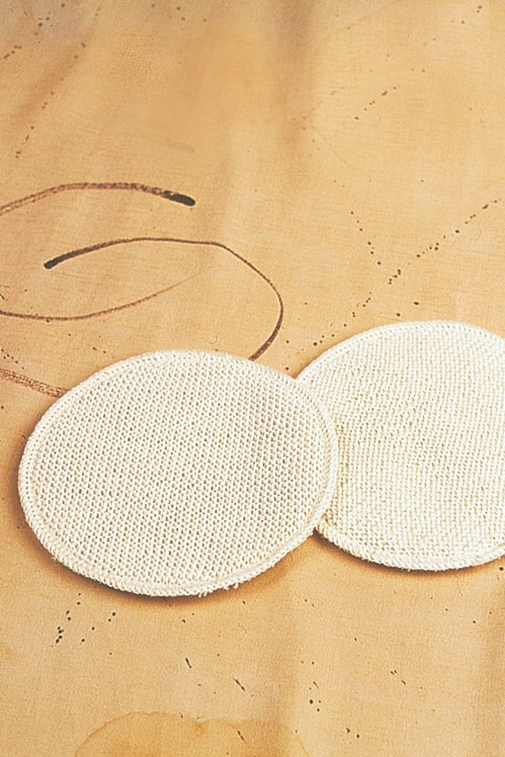 Stileinlagen aus bio Wolle (kbT) auf orangem Stoff