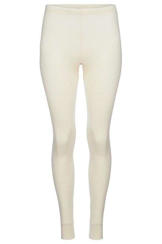 naturweiße lange Wollunterhose aus bio Wolle (kbT), Freisteller von vorne