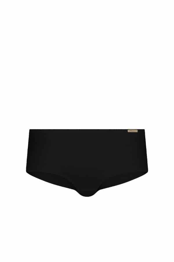 schwarze Panty aus bio Baumwolle (kbA) und Elasthan, Freisteller von vorne