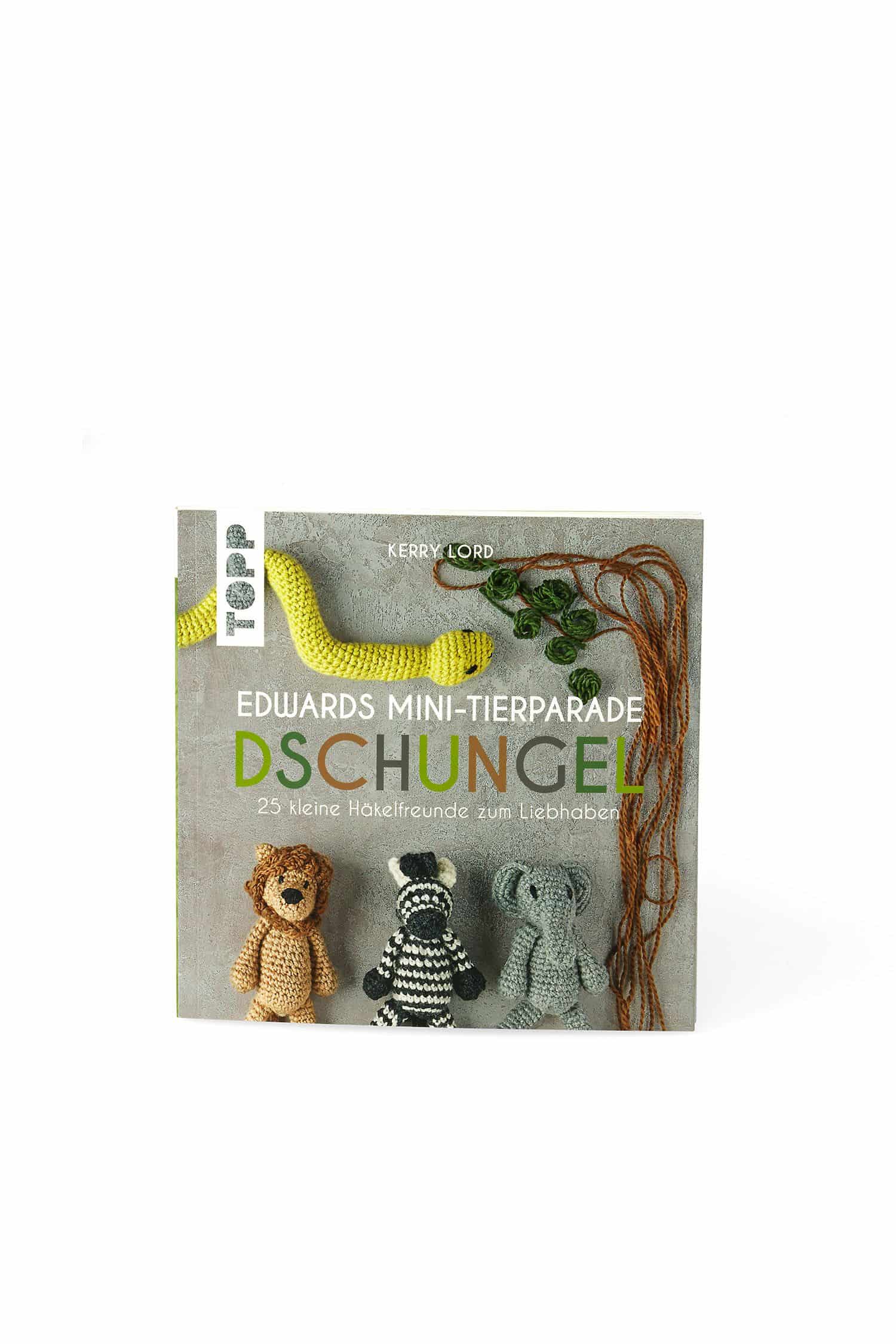 Buch ,,Edwards Mini-Tierparade. Dschungel: 25 kleine Häkelfreunde zum Liebhaben", Freisteller