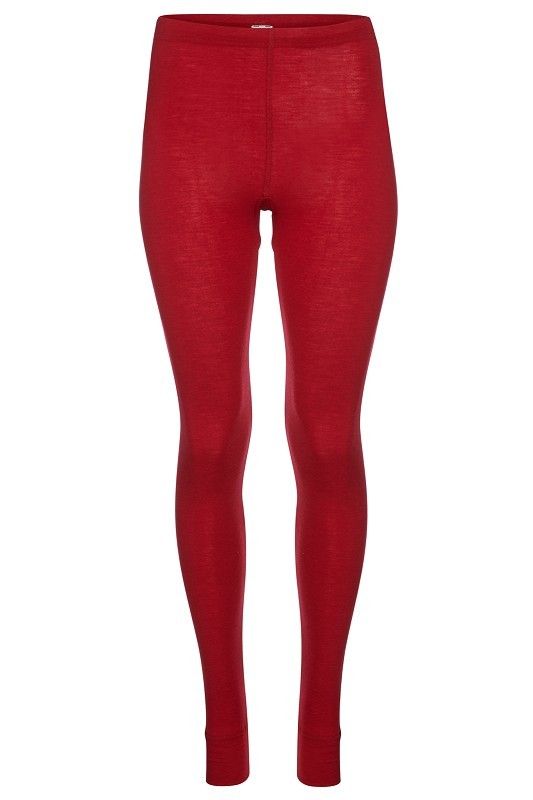 rote lange Unterhose aus bio Wolle (kbT) für Frauen, Freisteller von vorne