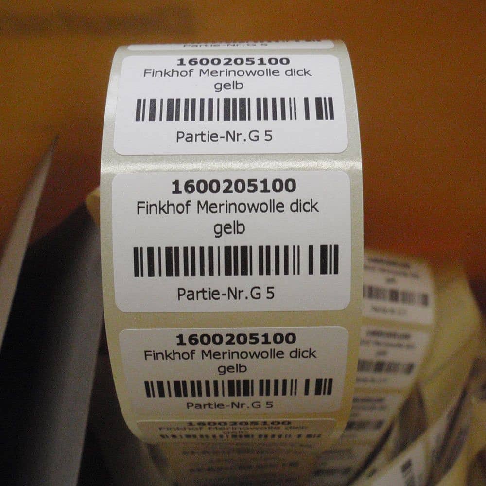 Aufkleber für dicke gelbe Finkhof Merinowolle
