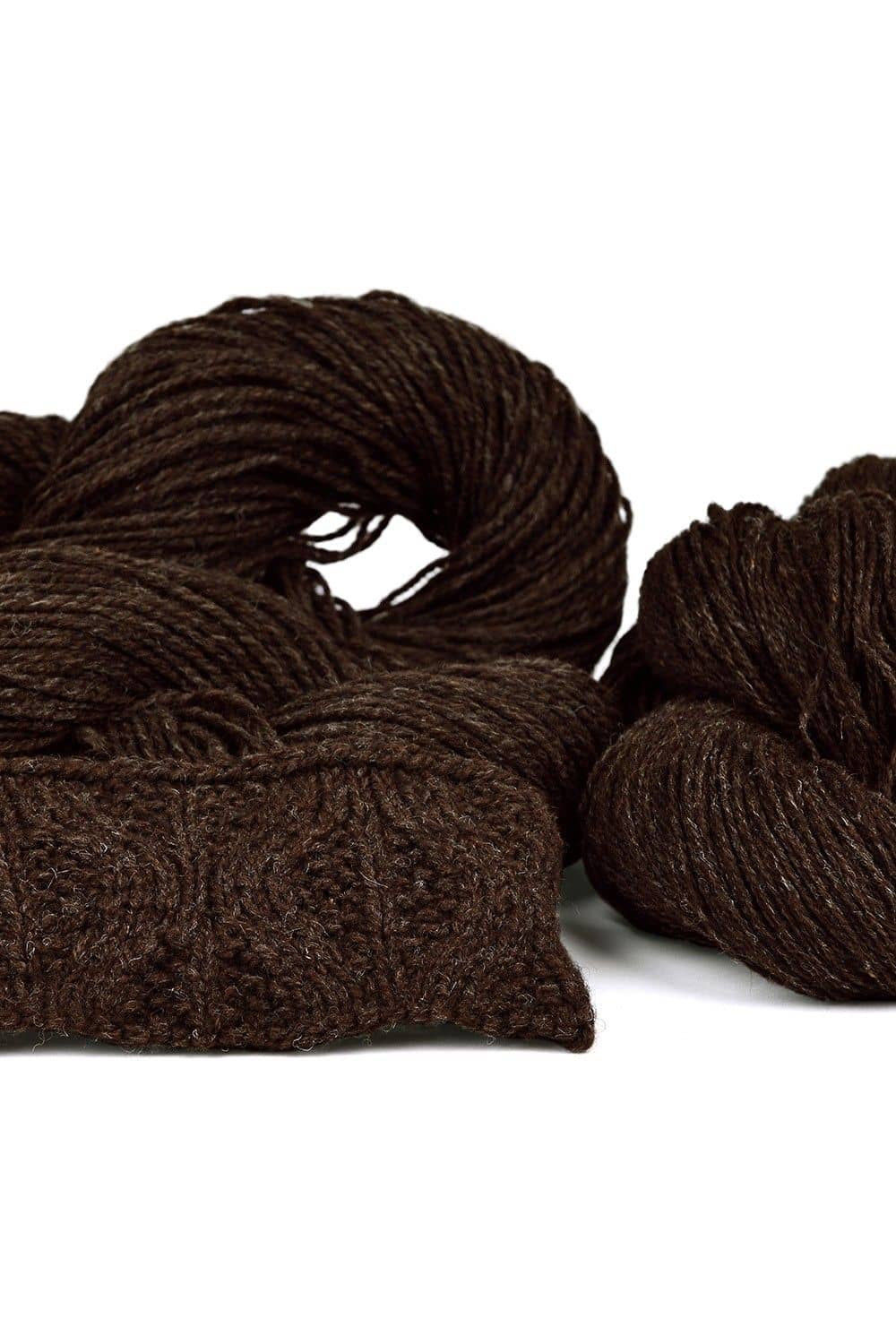 Finkhof Merinowolle dünn dunkelbraun dünne ungefärbte Merinowolle vom Finkhof aus bio Wolle (kbT) in dunkelbraun