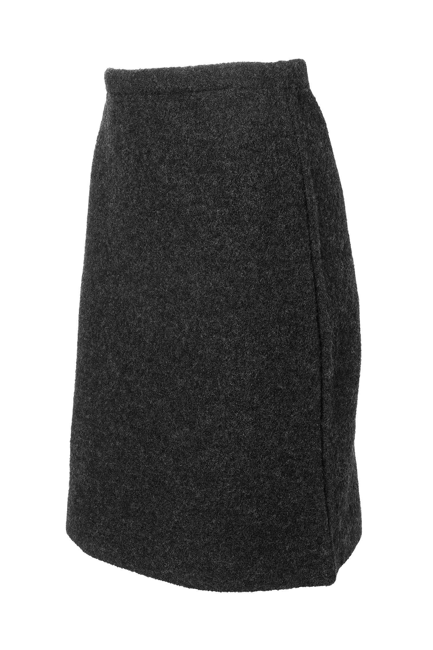 dunkelgrauer Wollkrepprock aus bio Wolle (kbT), Freisteller