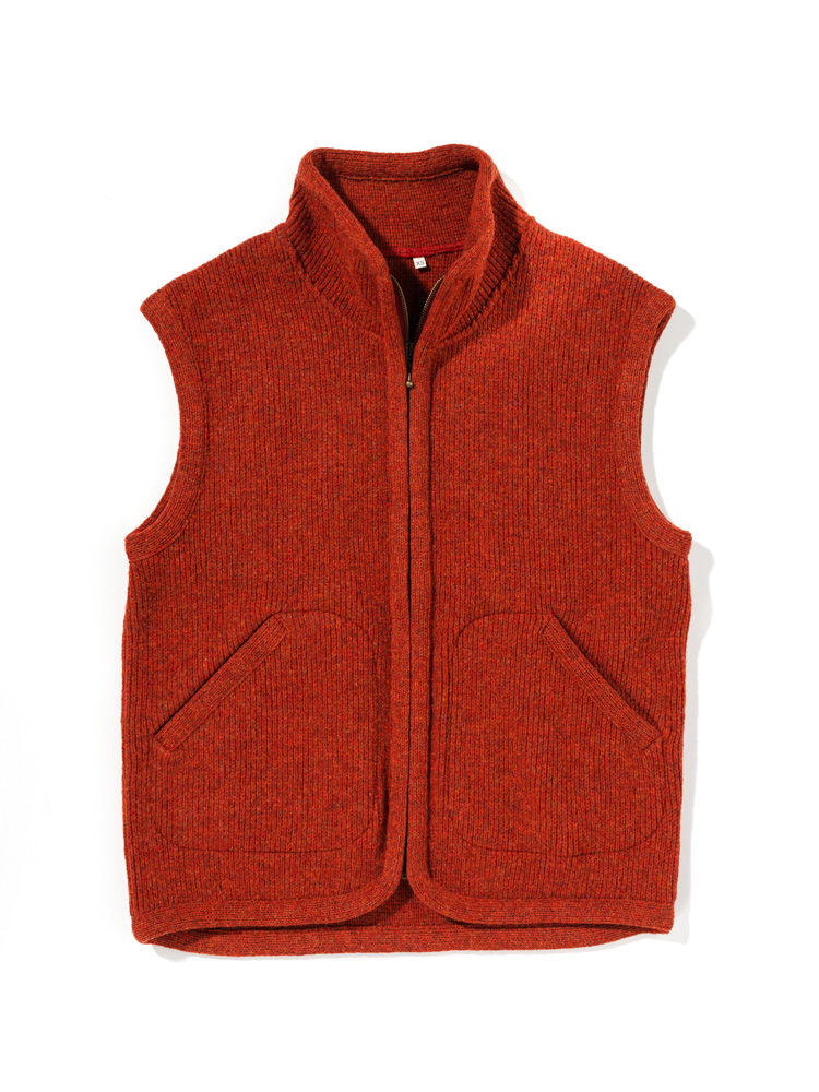 Finkhof-Wollwalkweste gefärbt siena Gr. M Finkhof-Wollwalkweste gefärbt siena Gr. M